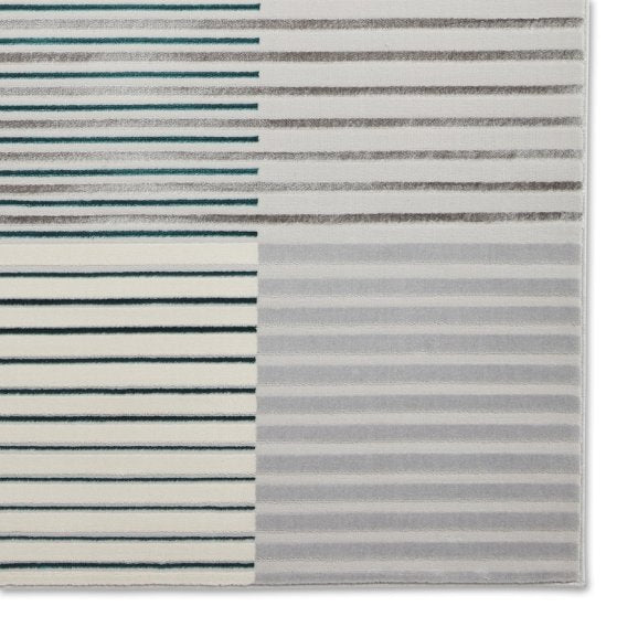 Apollo 2681 Modern Abstract Metallic Rug - Grey/Green