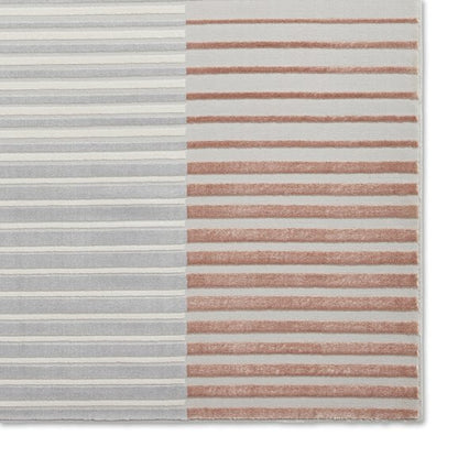 Apollo 2681 Modern Abstract Metallic Rug - Grey/Rose