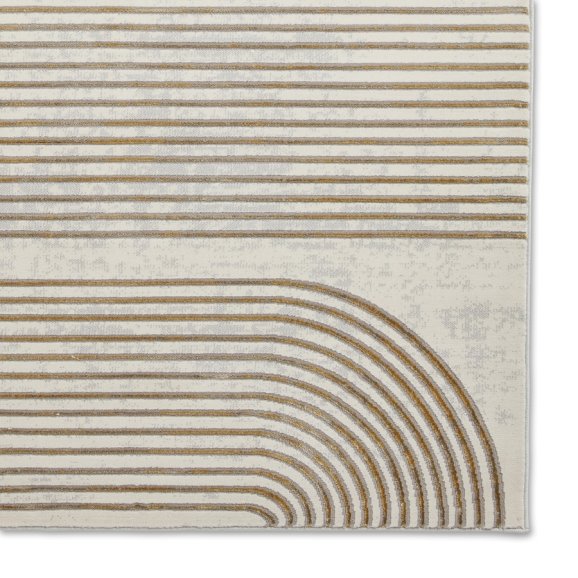 Apollo 2683 Modern Swirl Metallic Rug - Grey/Gold