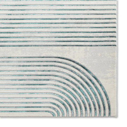 Apollo 2683 Modern Swirl Metallic Rug - Grey/Green