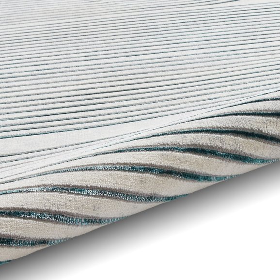 Apollo 2683 Modern Swirl Metallic Rug - Grey/Green