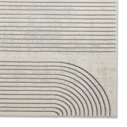 Apollo 2683 Modern Swirl Metallic Rug - Grey/Ivory