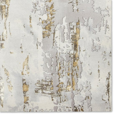 Apollo GR579 Modern Distressed Metallic Rug Grey/Gold