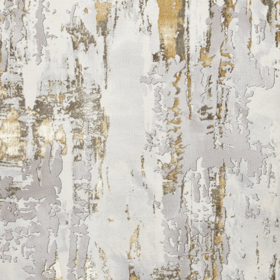 Apollo GR579 Modern Distressed Metallic Rug Grey/Gold