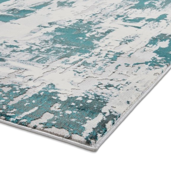 Apollo GR579 Modern Distressed Metallic Rug Grey/Green