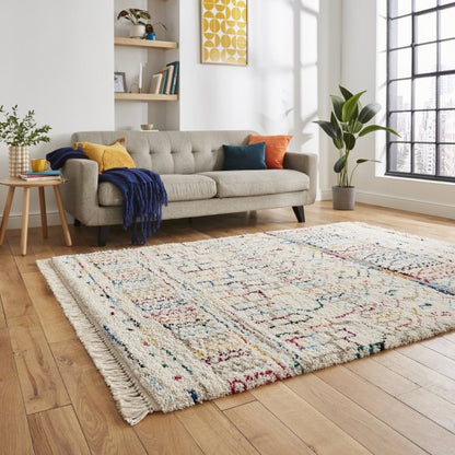 Boho 5641 Modern Shaggy Moroccan Rug Multi