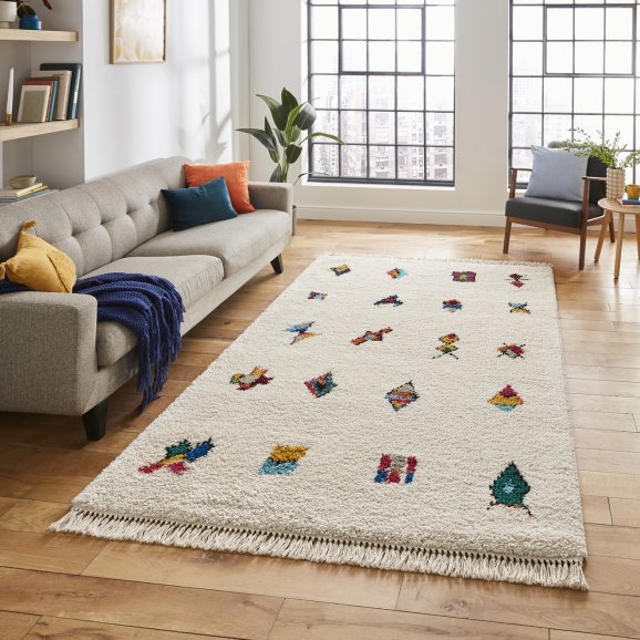 Boho A808 Modern Shaggy Abstract Rug - Multi