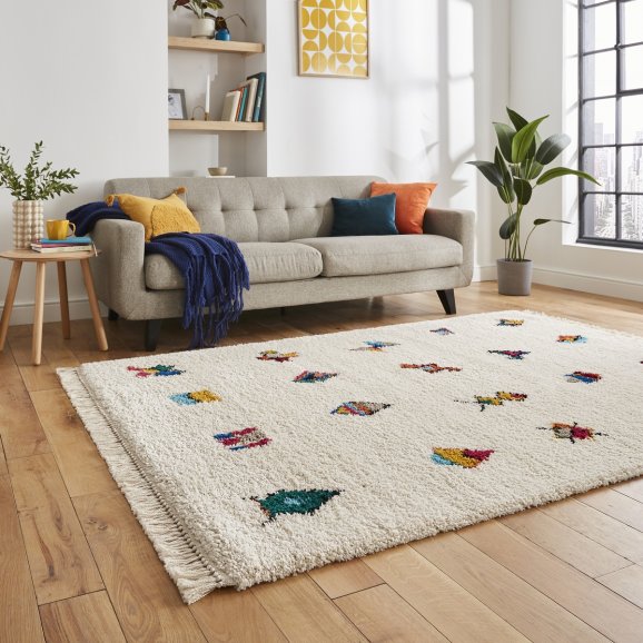 Boho A808 Modern Shaggy Abstract Rug - Multi