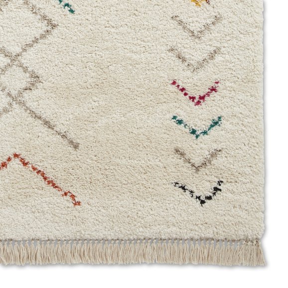 Boho A812 Modern Shaggy Moroccan Abstract Rug - Multi