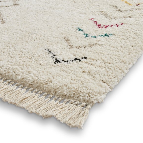 Boho A812 Modern Shaggy Moroccan Abstract Rug - Multi