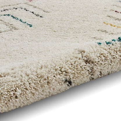 Boho A812 Modern Shaggy Moroccan Abstract Rug - Multi