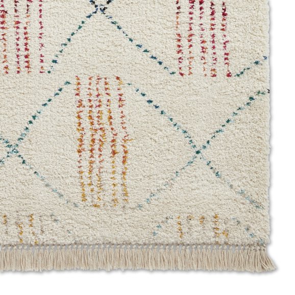 Boho A814 Modern Shaggy Moroccan Tribal Rug - Multi