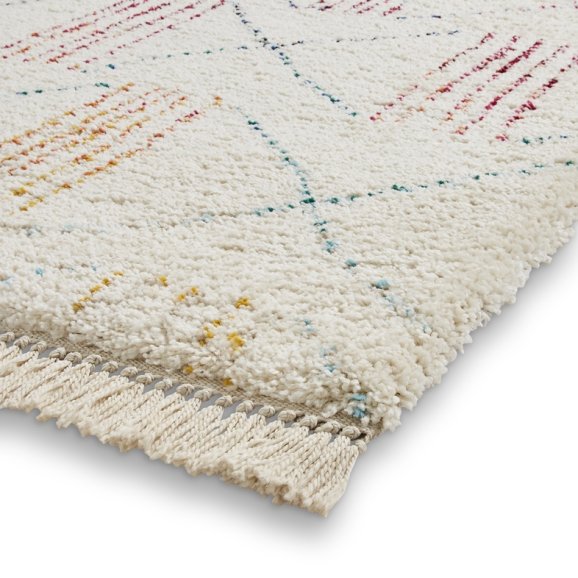 Boho A814 Modern Shaggy Moroccan Tribal Rug - Multi