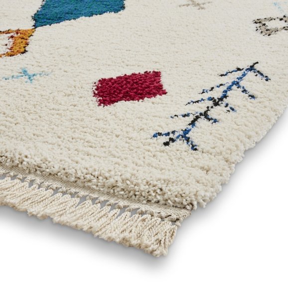 Boho A859 Modern Shaggy Moroccan Traditional Rug - Multi