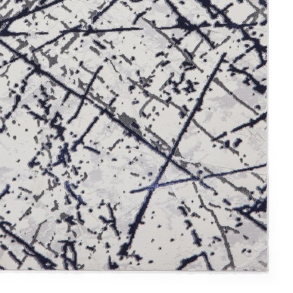 Artemis B8403A Modern Abstract Marble Metallic Rug - Blue/Silver