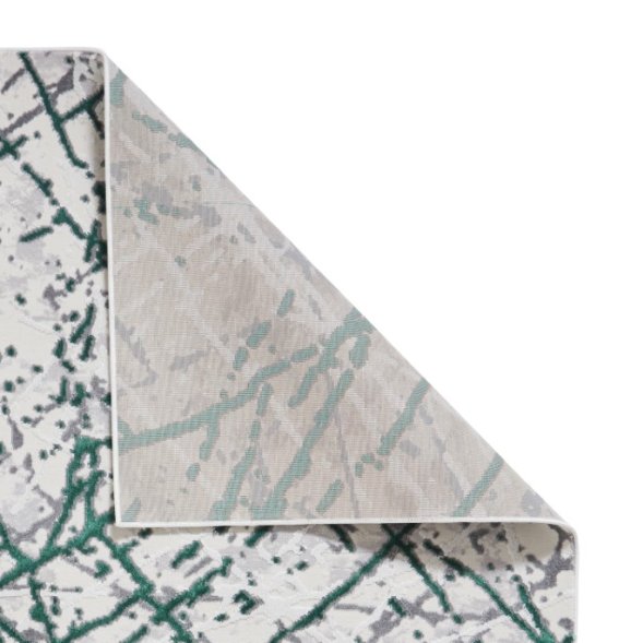 Artemis B8403A Modern Abstract Marble Metallic Rug - Green/Silver