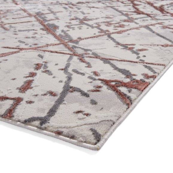 Artemis B8403A Modern Abstract Marble Metallic Rug - Pink/Silver