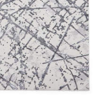 Artemis B8403A Modern Abstract Marble Metallic Rug - Silver