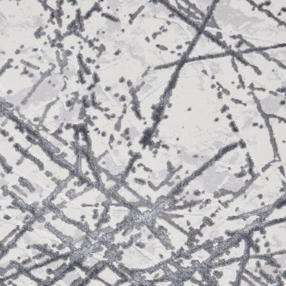 Artemis B8403A Modern Abstract Marble Metallic Rug - Silver