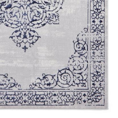 Artemis B9076A Traditional Metallic Rug - Blue/Silver