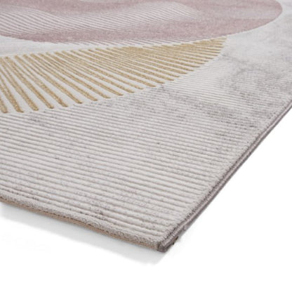 Creation 50097 Modern Multi Textured Super Soft Venn Rug - Pink/Blue