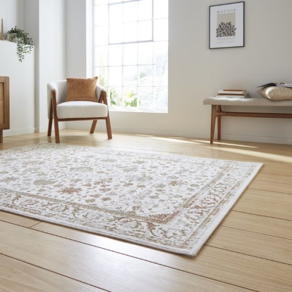 Creation 50112 Modern Multi Textured Super Soft Traditional Rug - Beige/Multi