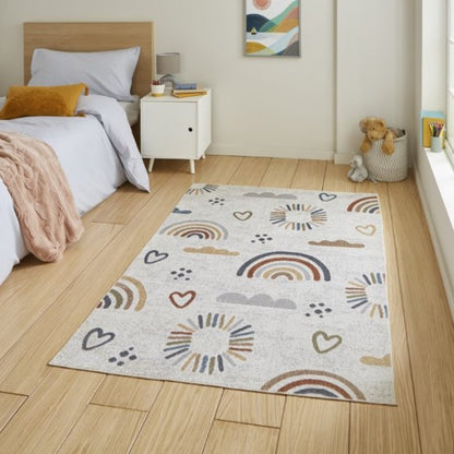 Vida Kids Washable Rainbow Sun Rug