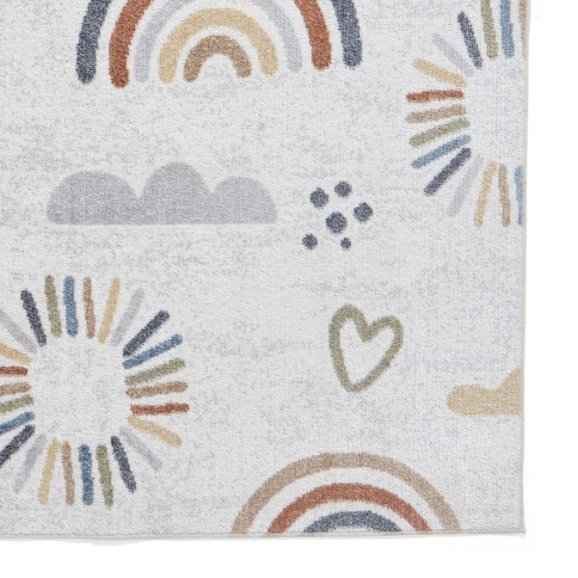 Vida Kids Washable Rainbow Sun Rug