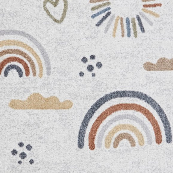 Vida Kids Washable Rainbow Sun Rug