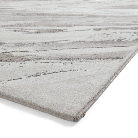 Creation 50100 Modern Multi Textured Super Soft Marbled Rug - Cream/Beige