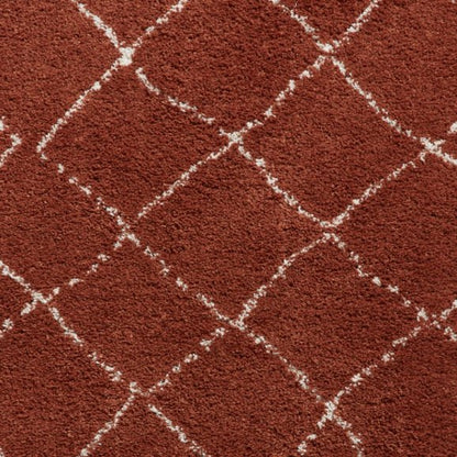 Boho 5413 Modern Shaggy Moroccan Rug Rust