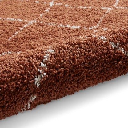 Boho 5413 Modern Shaggy Moroccan Rug Rust