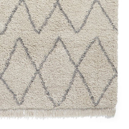 Boho 8280 Modern Shaggy Moroccan Rug Cream/Grey