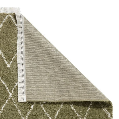 Boho 8280 Modern Shaggy Moroccan Rug Green