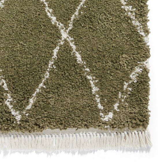 Boho 8280 Modern Shaggy Moroccan Rug Green