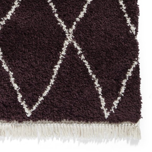 Boho 8280 Modern Shaggy Moroccan Rug Purple