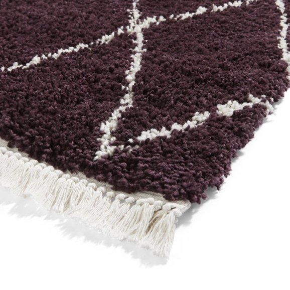 Boho 8280 Modern Shaggy Moroccan Rug Purple