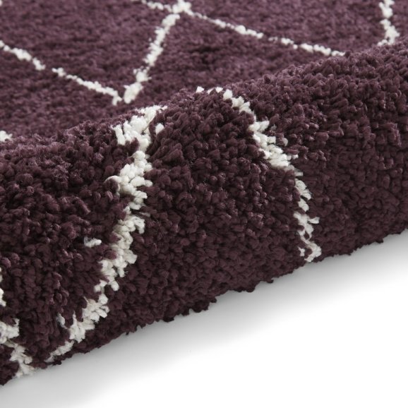 Boho 8280 Modern Shaggy Moroccan Rug Purple