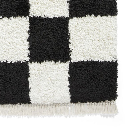 Boho 9433 Modern Shaggy Berber Rug Black