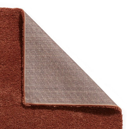 Sierra 9000 Plain Shaggy Rug- Terracotta