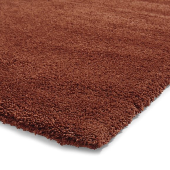 Sierra 9000 Plain Shaggy Rug- Terracotta