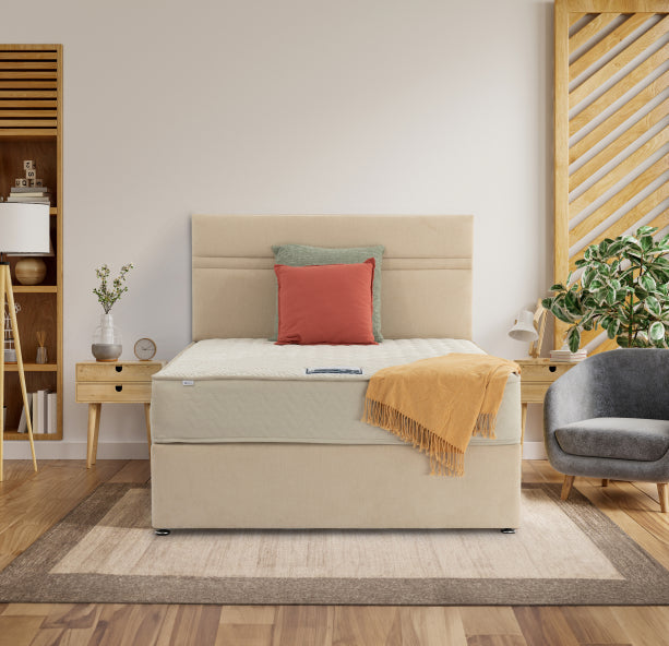 Respa cream bed with formation mattress on top 